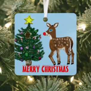 Ornement En Métal Sapin de Noël de Renne