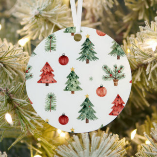 Ornement En Métal Sapins de Noël et boules