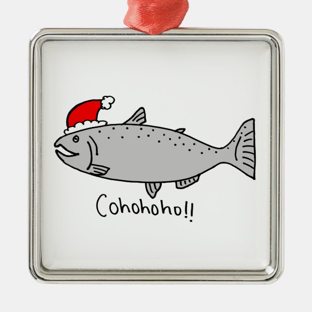 Ornement En Métal Saumon de Noël de Cohohoho (Devant)