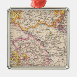 Ornement En Métal Saxe, Mecklenburg, carte d'atlas d'Anhalt