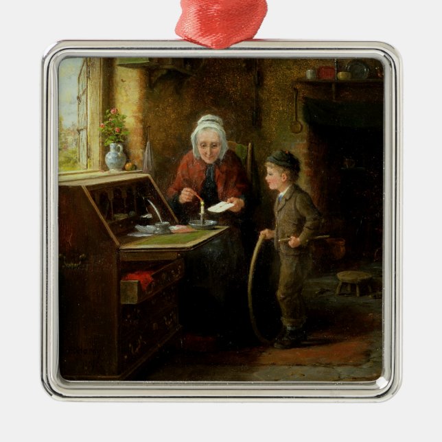 Ornement En Métal Scellant une lettre, 1890 (huile sur le panneau) (Devant)