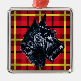 Ornement En Métal Scottie Dog, Black Scottish Terrier Orament