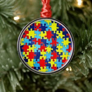 Ornement En Métal Sensibilisation sur l'autisme-Puzzle par Shirley T