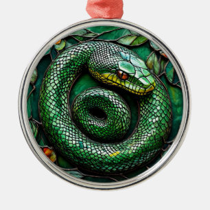Ornement En Métal Serpent vert