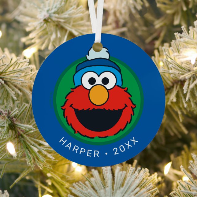 Ornement En Métal Sesame Street Elmo Winter Elmo Beanie (Insitu)