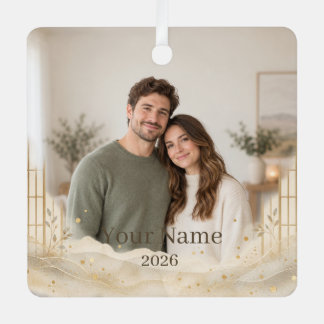 Ornement En Métal Shoji Light Custom Photo Ornament
