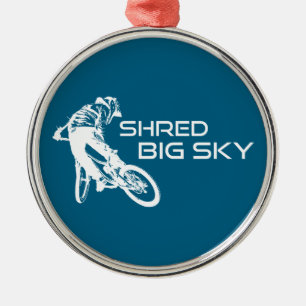 Ornement En Métal Shred Big Sky Montana Mountain Vélo