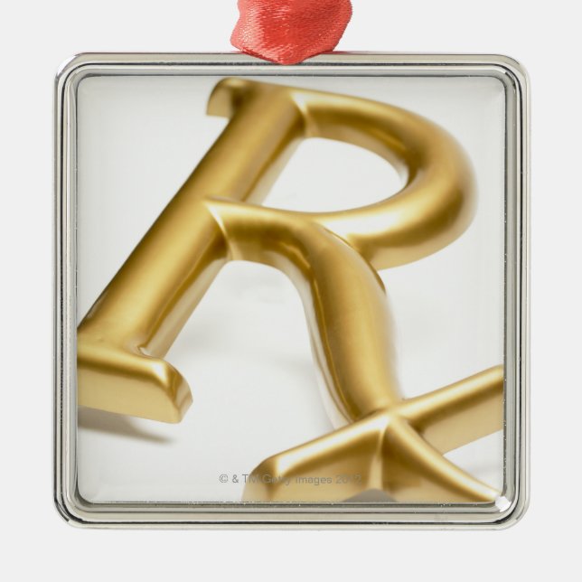 Ornement En Métal Signe de drogue de Rx (Devant)