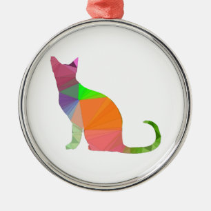 Ornement En Métal Silhouette de chat à faible densité
