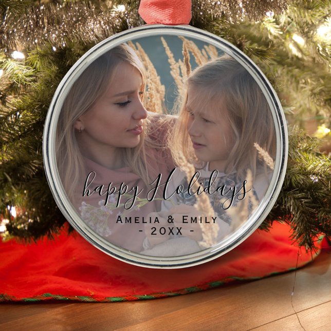 Ornement En Métal Simple Joyeux Joyeux Script photo complète (Créateur téléchargé)