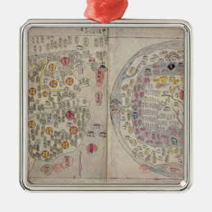Ornement En Métal Sino carte coréenne du monde