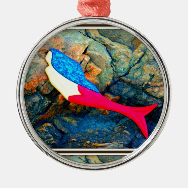 Ornement En Métal sirène rouge et bleue (Devant)