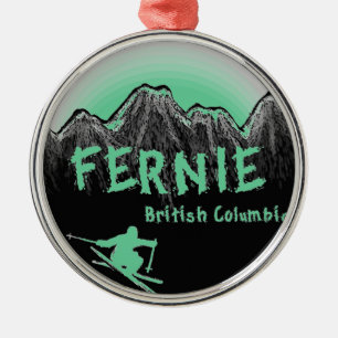 Ornement En Métal Ski du Canada de Colombie-Britannique de Fernie