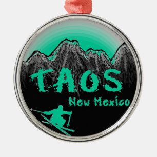 Ornement En Métal Skieur artistique de Taos Nouveau Mexique