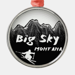 Ornement En Métal Skieur artistique du Montana de grand ciel