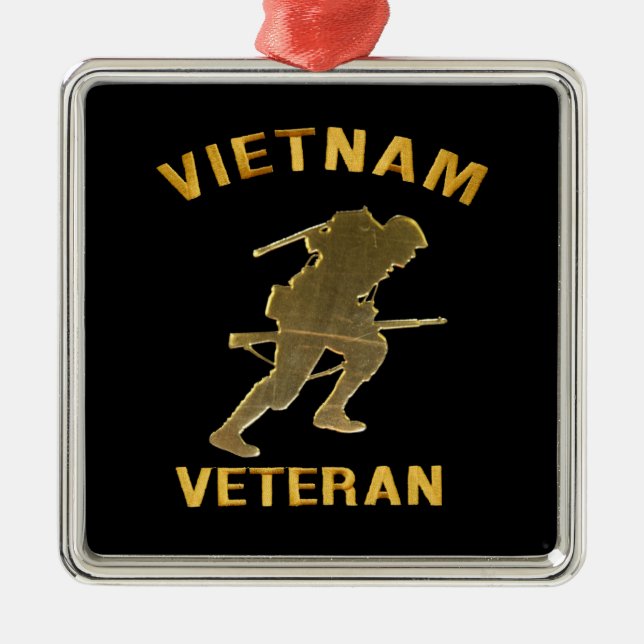 ORNEMENT EN MÉTAL SOLDAT DU VÉTÉRAN VIETNAM EN OR (Devant)
