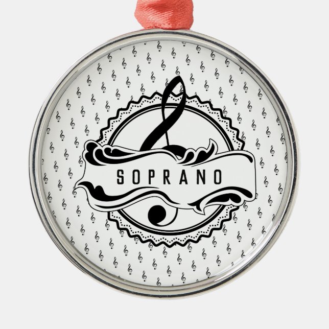 Ornement En Métal Soprano Singer Musical Note Ornament (Devant)