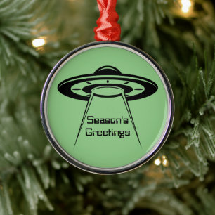 Ornement En Métal Soucoupe volante UFO Space Alien Sci Fi