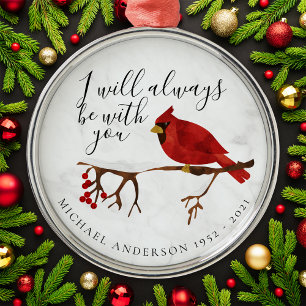 Ornement En Métal Souvenir de Noël du Cardinal Neige