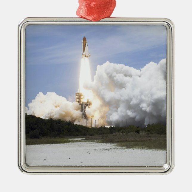 Ornement En Métal Space Shuttle Atlantis se lève sur 28 (Devant)