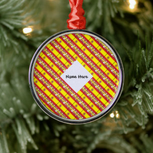 Ornement En Métal Spain and Spanish Flag Tiled with Your Name