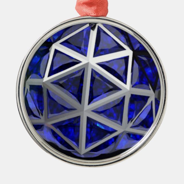 Ornement En Métal Sphere Blue Sapphire Gemstone (Devant)
