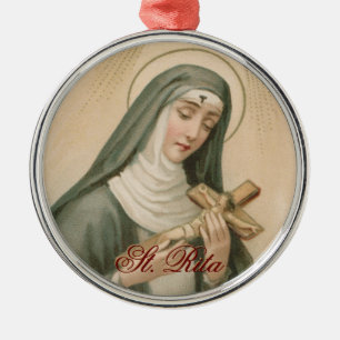 Ornement En Métal St. Rita of Cascia (M 015) Circular