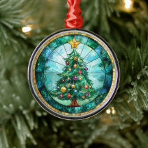 Stained Glass Look Christmas Tree & Star Holiday