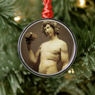 Ornement En Métal Statue vintage de la Renaissance Bacchus par Miche