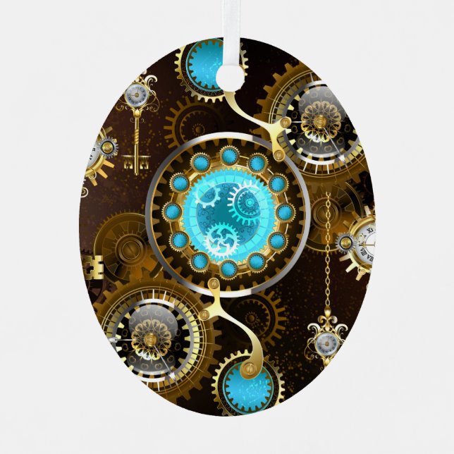 Ornement En Métal Steampunk Rusty Background (Recto)
