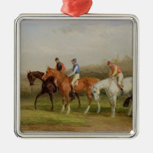 Ornement En Métal Steeplechasing : Au début (huile sur la toile)