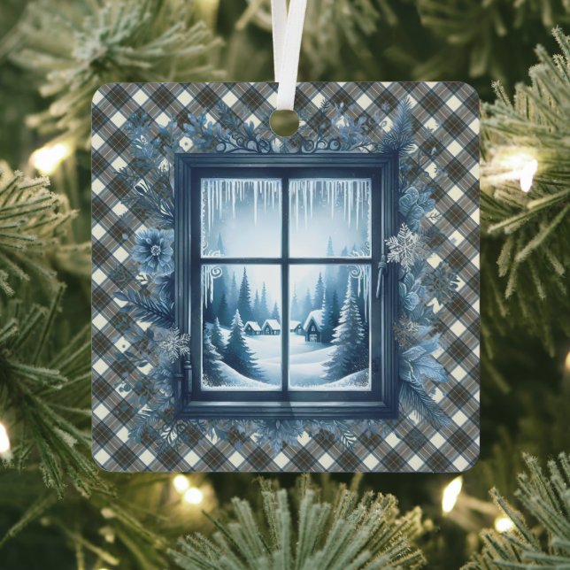 Ornement En Métal Stewart Blue Dress Scottish Clan Tartan Christmas (Insitu)