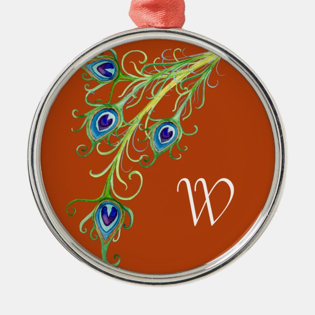 Ornement En Métal Style Art Déco Nouveau Peacock Feathryl (Devant)