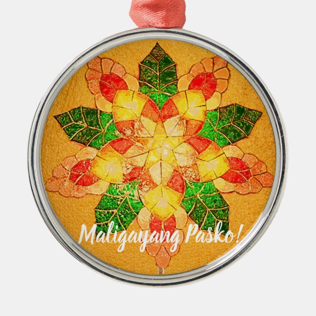 Ornement En Métal Style philippin de Parol d'or, Philippines (Devant)