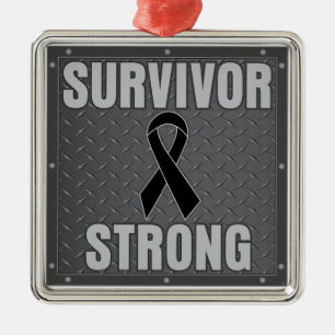 Ornement En Métal Survivant du cancer du mélanome Fort