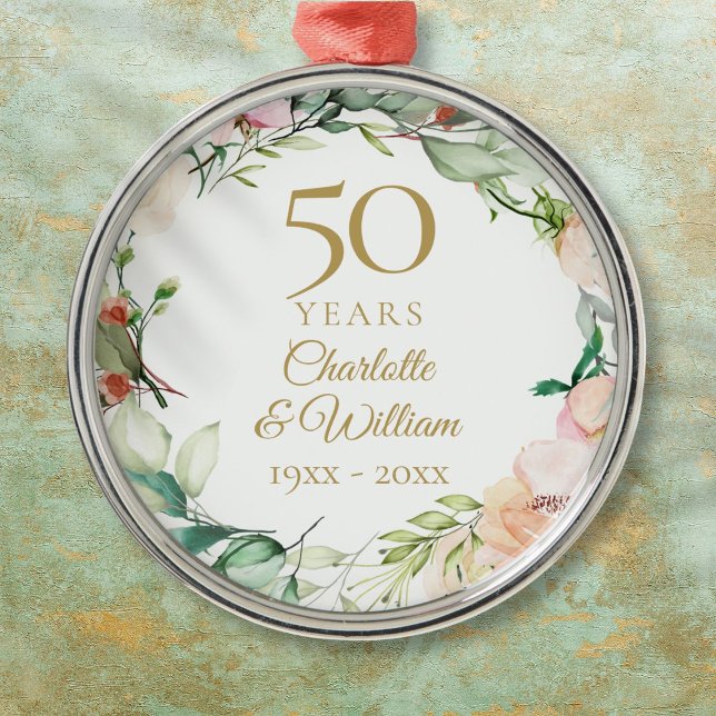 Ornement En Métal Sweet Summer Roses Garland 50e anniversaire (Créateur téléchargé)