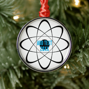 Ornement En Métal Symbole d'Atom stylisé Noël