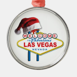 Ornement En Métal SYMBOLE DE Noël Bienvenue à Las Vegas