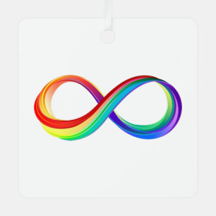 Ornement En Métal Symbole d'infinité arc-en-ciel stratifié