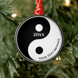 Ornement En Métal SYMBOLE YIN Yang Noël