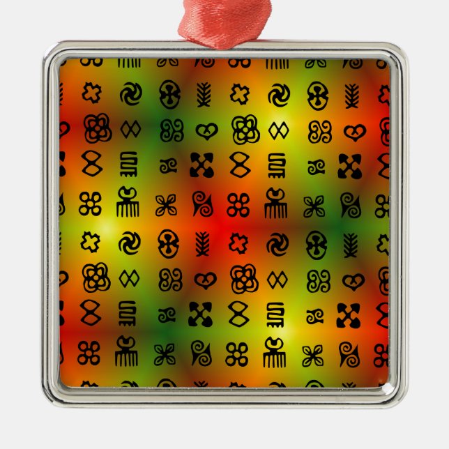 Ornement En Métal Symboles Adinkra Aux Couleurs Africaines (Devant)