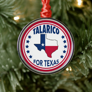 Ornement En Métal Talarico pour Texas Red White Blue Noël
