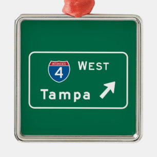 Ornement En Métal Tampa, panneau routier de FL