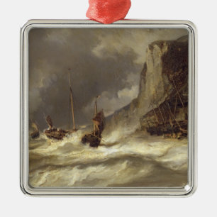 Ornement En Métal Tempête sur la côte chez Etretat, Normandie, 185