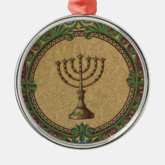 Ornement En Métal Temple antique Menorah de mosaïque