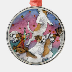 Ornement En Métal Terriers de Jack Russell à une partie