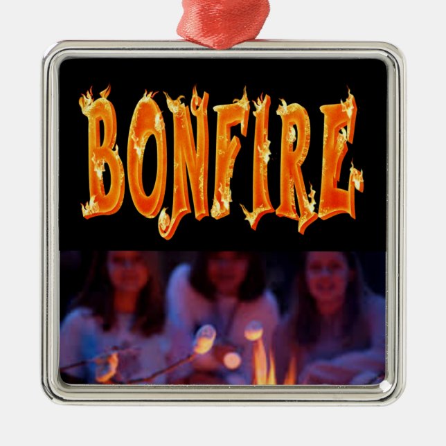 Ornement En Métal Texte du feu de feu (Devant)