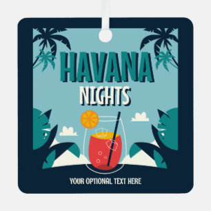 Ornement En Métal Texte personnalisé "Havana Nights"