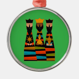Ornement En Métal Three Wise Men Modern Mid-Century