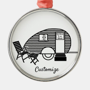 Ornement En Métal Tiny Teardrop Trailer Thunder_Cove